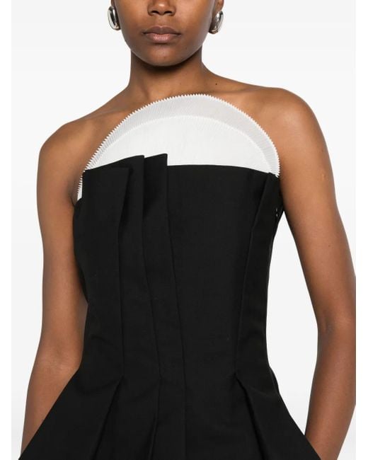 Rohe Black Pleated Bustier Top