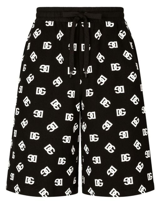 Pantalones cortos de chándal con logo Dolce & Gabbana de hombre de color Black