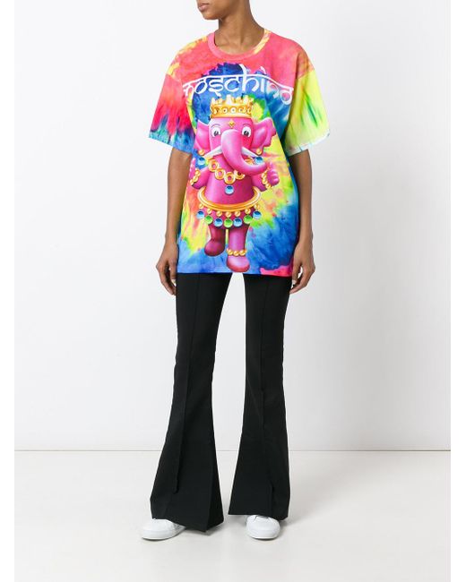 Moschino Crowned Elephant Tie-dye T-shirt | Lyst