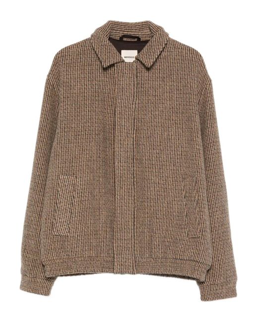 Noyoco Brown Perry Striped Pocket Jacket for men