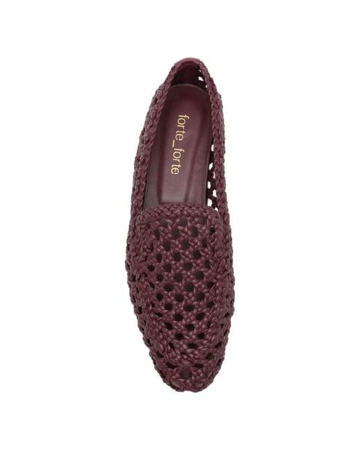 Forte_forte Purple Woven Sheepskin Flat Pumps