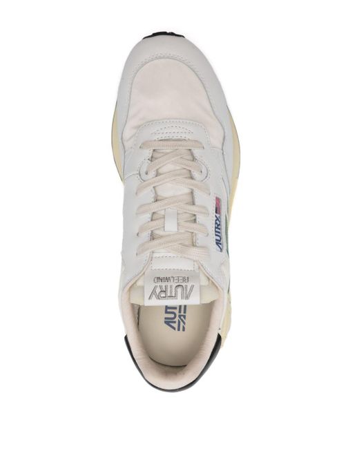 Autry White Reelwind Lace-Up Pannelled Leather Sneakers for men