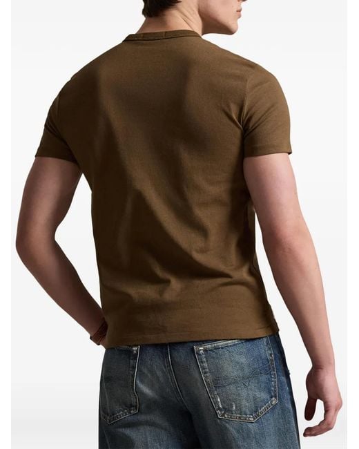 Polo Ralph Lauren Green Logo-Detail Crew Neck T-Shirt for men