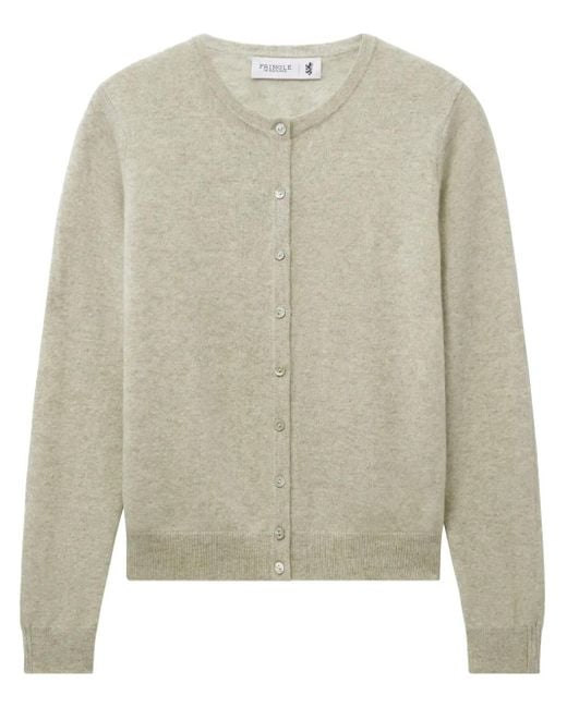 Pringle of Scotland Natural Round-Neck Cashmere Cardigan