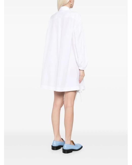 Simone Rocha White Button Placket Trapeze Shirt Dress