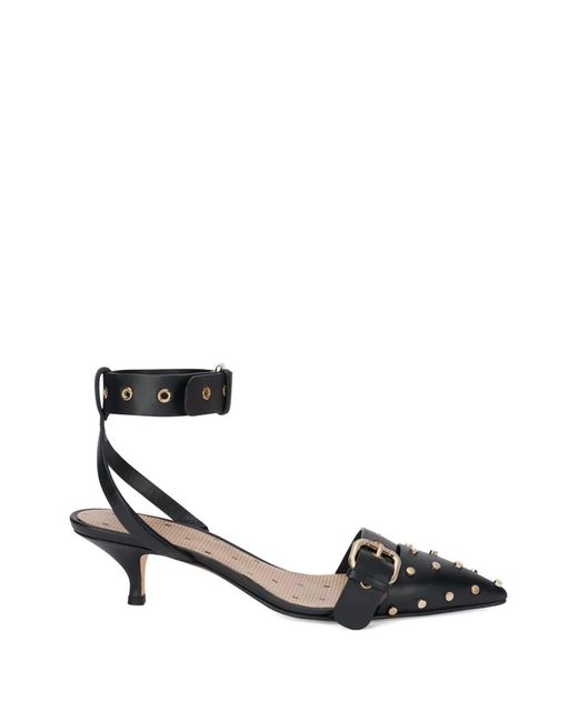Red(v) White Buckle Studded Pumps