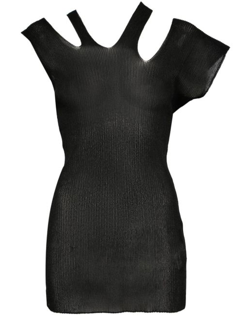Haut nervuré à design asymétrique Yohji Yamamoto en coloris Black
