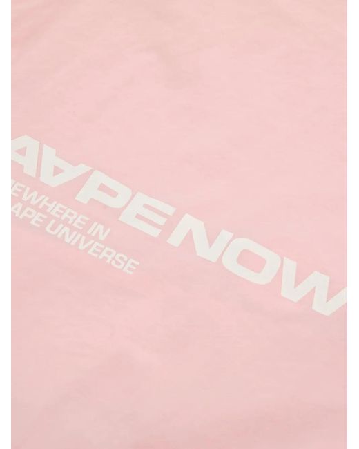 Aape By A Bathing Ape Pink Logo-Detail Hooded Jacket for men