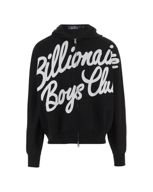 Billionaire Black Logo-Print Zip-Up Hoodie for men