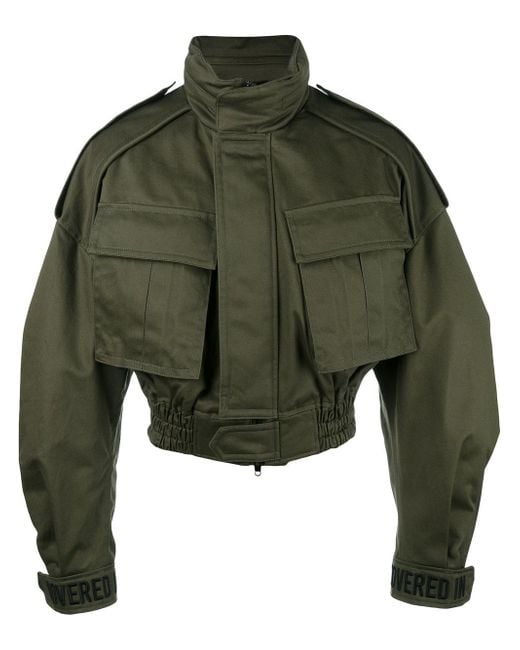 Juun.J Green Cropped Military Jacket for men