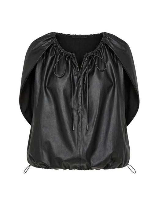 3.1 Phillip Lim Black Cord-Detail Cocoon Blouse