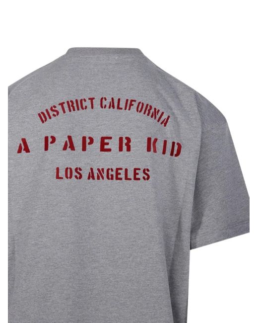 A PAPER KID Gray Graphic-Print T-Shirt for men