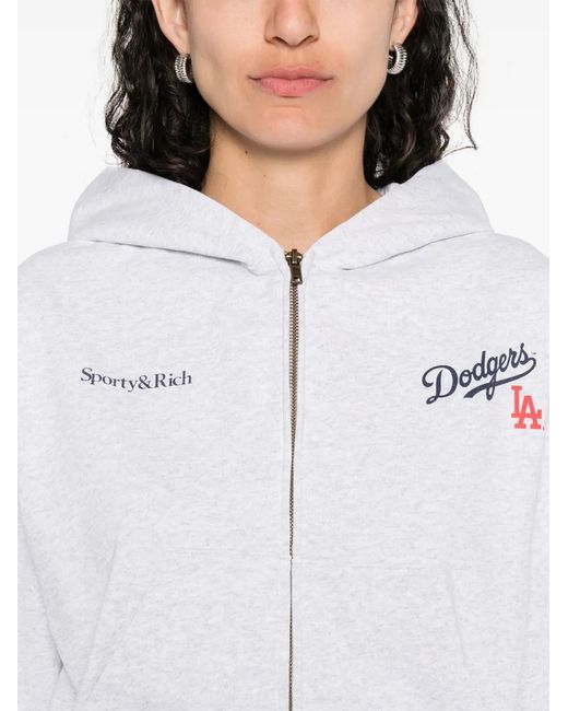 Sporty & Rich White Dodgers Serif Hoodie