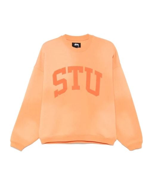 Stussy Orange Stu-Appliqué Sweatshirt