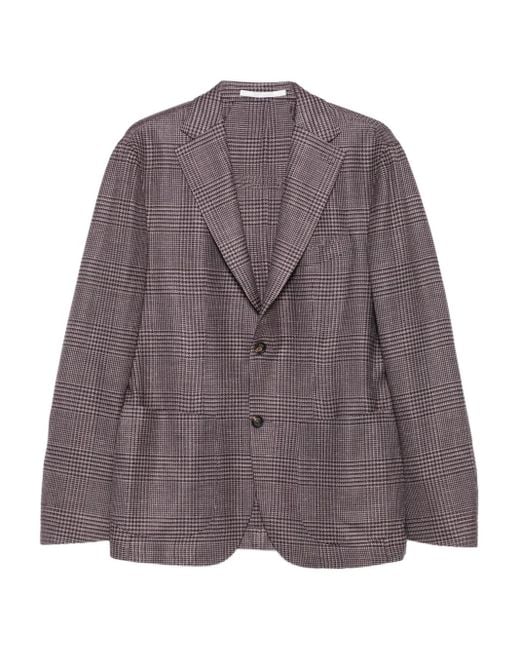 Blazer Monopetto A Quadri di Eleventy in Purple da Uomo
