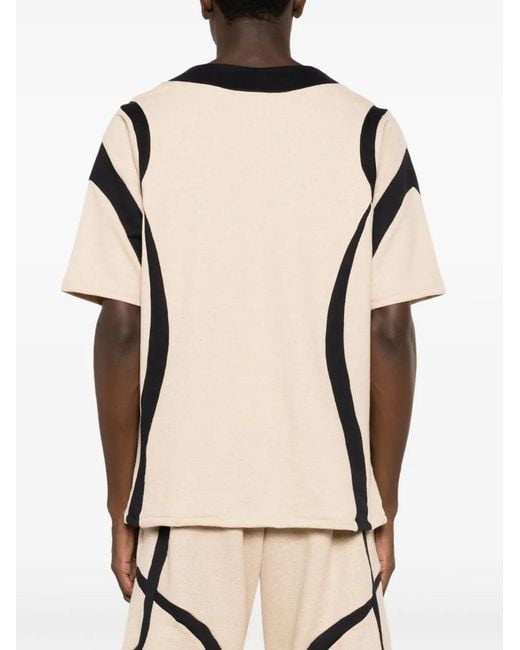 Amir Slama Black Panelled Cotton T-Shirt for men