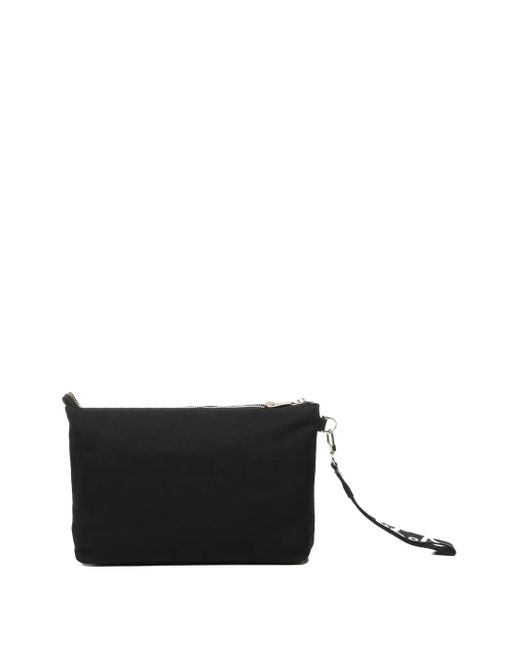 V73 Black Logo-Print Clutch Bag