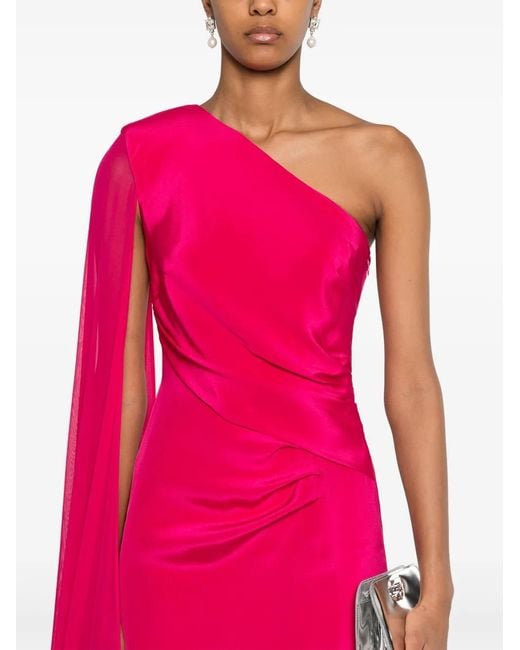 Roland Mouret Pink Asymmetrisches Abendkleid
