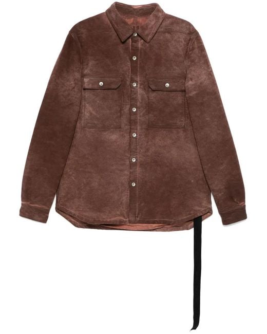 Rick Owens Brown Padded Shirt Jacket for men