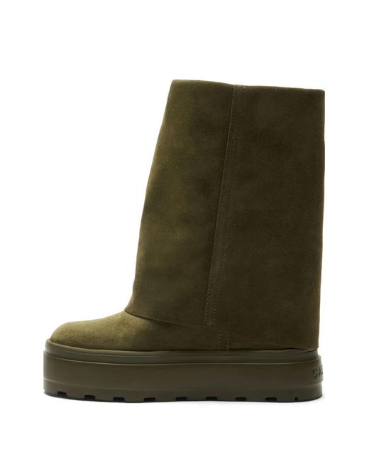 Casadei Green Bottines Compensées En Daim