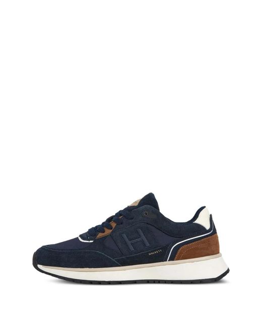 Hackett Blue Otto Monogram-Detail Sneakers for men