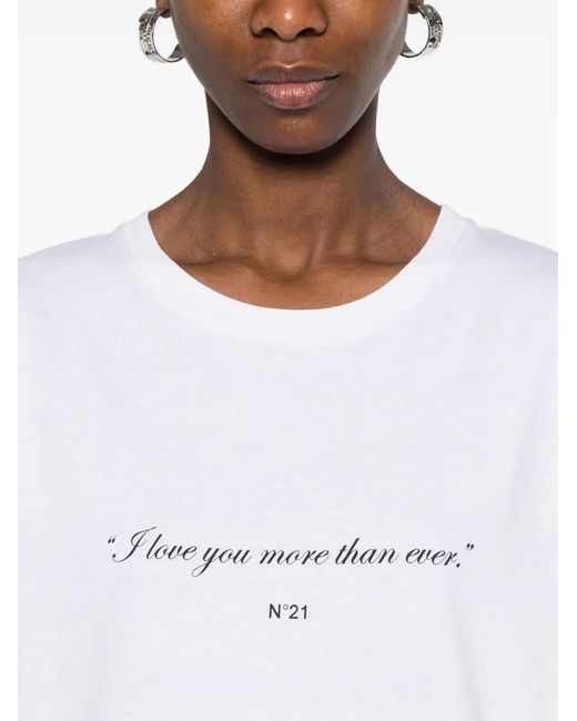 N°21 White Quote T-Shirt