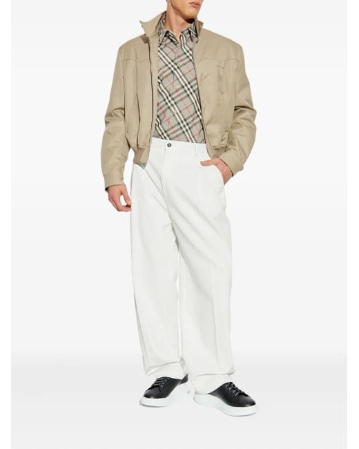 McQueen Natural Zip-Up Bomber Jacket for men