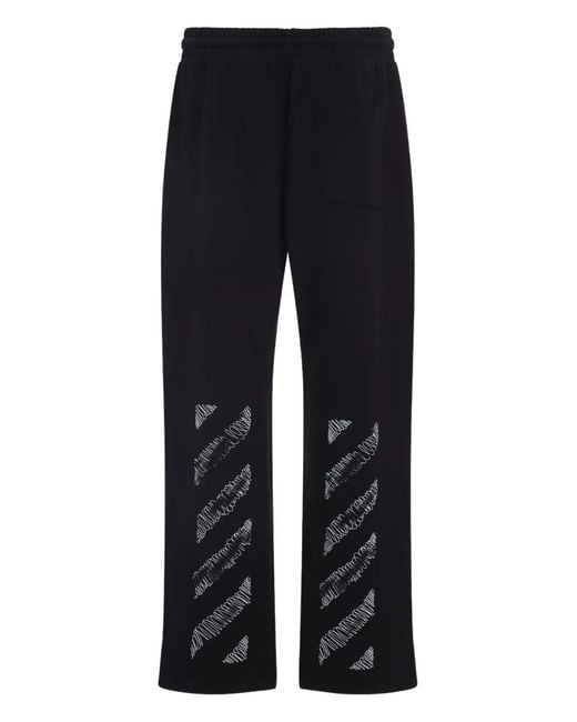 Off-White c/o Virgil Abloh Black Scribble Diagonal Sweatpants for men