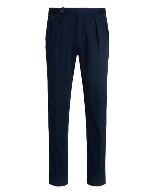 Polo Ralph Lauren Blue Pleated Cotton Trousers for men