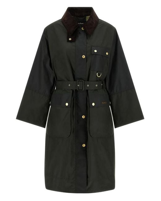 Barbour Black Milda Waxed Trench Coat