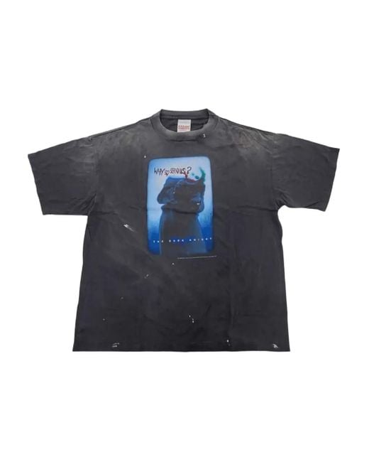 SAINT Mxxxxxx Blue Joker Graphic-Print T-Shirt for men
