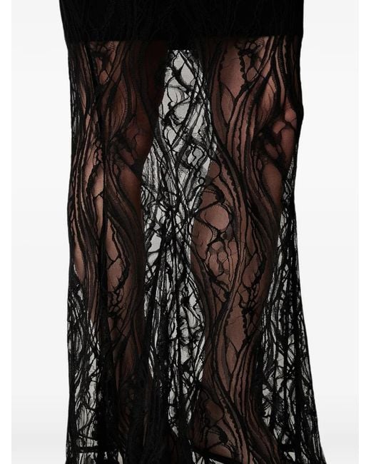 Guess Black Lace Long Dress
