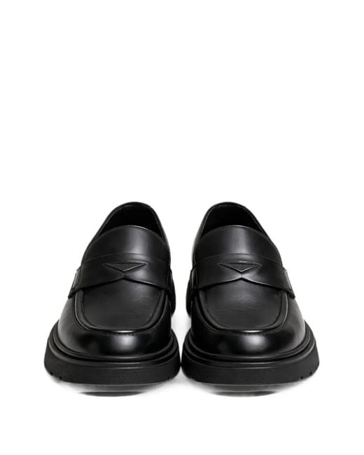 Doucal's Black Leather Loafers