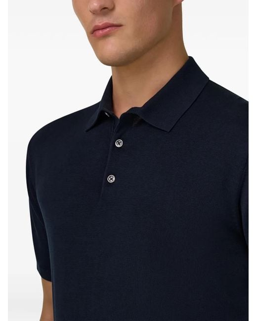 Boggi Blue Branded-Button Polo Shirt for men