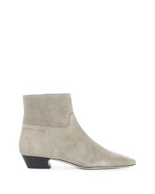 Stuart Weitzman White Stassi Zip Ankle Boots