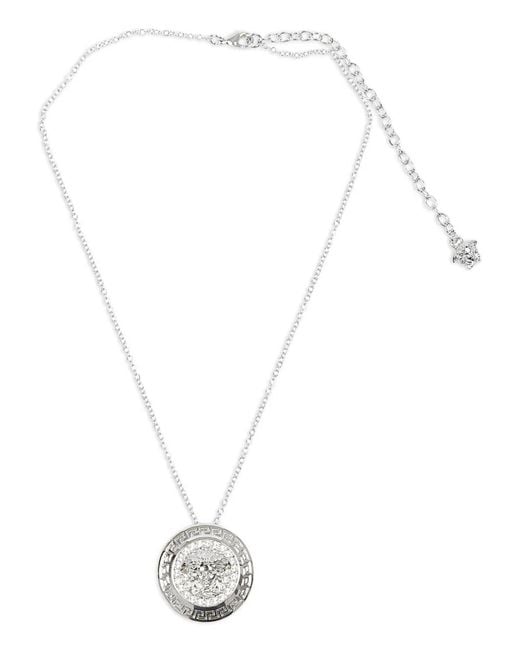 Versace White La Medusa Crystal Necklace