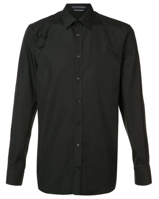 Alexander McQueen Black Buckle Strap Shirt for men