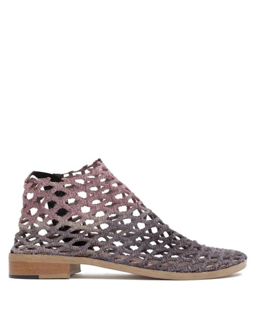 VERDURA SHOES Brown Netted Ankle Boots