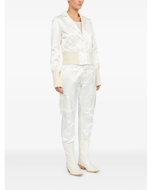 Veste Bomber À Fini Satiné MM6 by Maison Margiela en coloris White