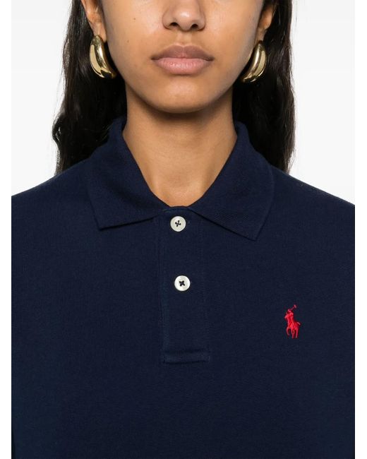 Polo Ralph Lauren Blue Polo-Pony-Motif Polo Top