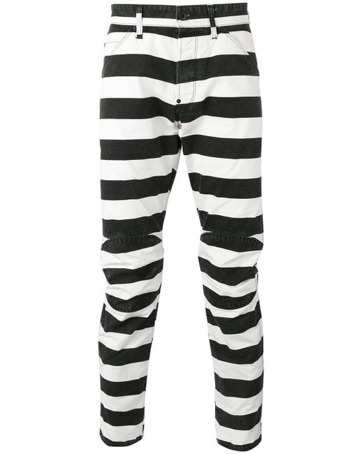 G-Star RAW Black Prison Stripe Pants for men