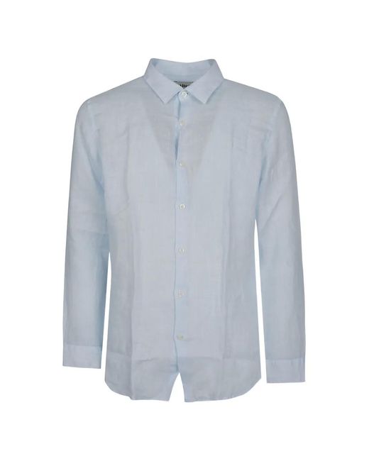 Altea Blue Linen Long-Sleeve Shirt for men