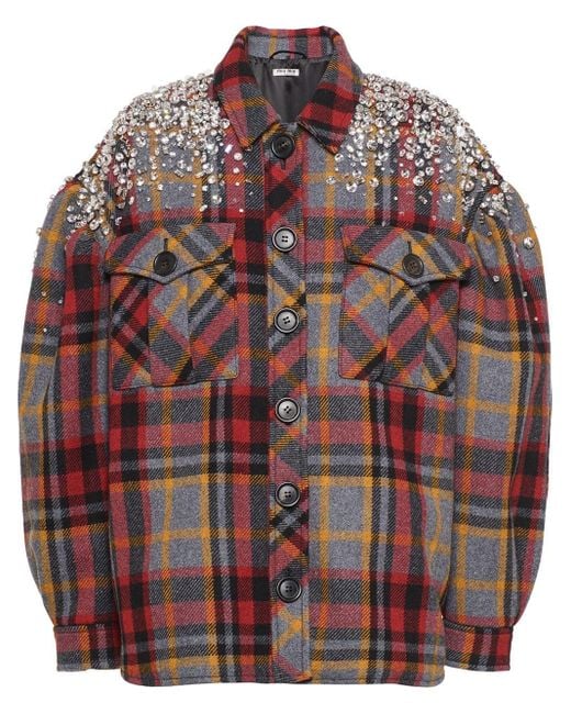 miu miu green plaid jacket