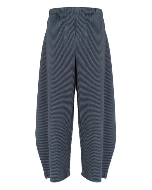 Homme Plissé Issey Miyake Blue Angular Stone Trousers for men
