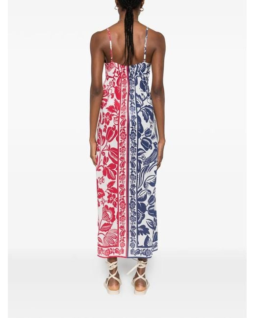 Farm Rio White Floral Knot Midi Dress