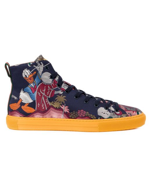 Gucci Blue Donald Duck©-jacquard High-top Trainers for men