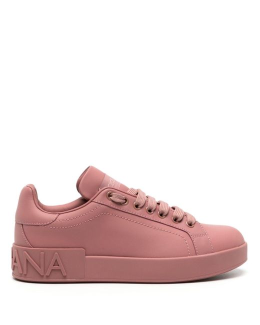 Dolce & Gabbana Leren Sneakers in het Pink