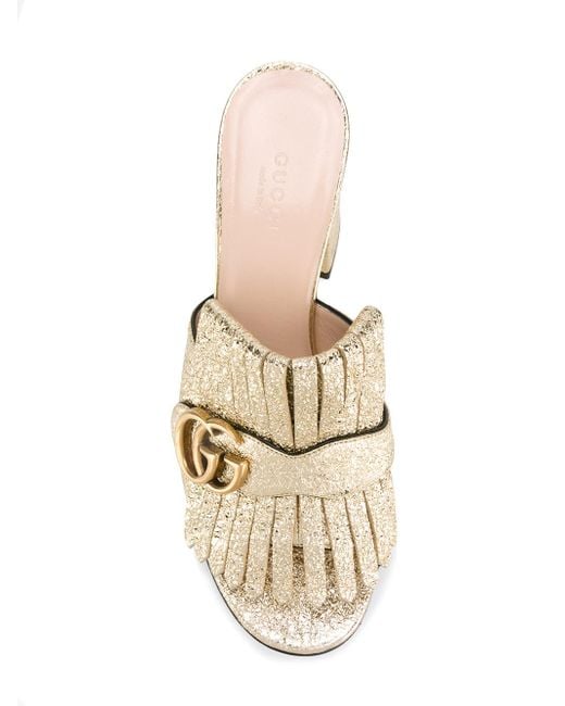 Gucci - Fringe Front Mules - Women - Leather - 36 in Metallic | Lyst