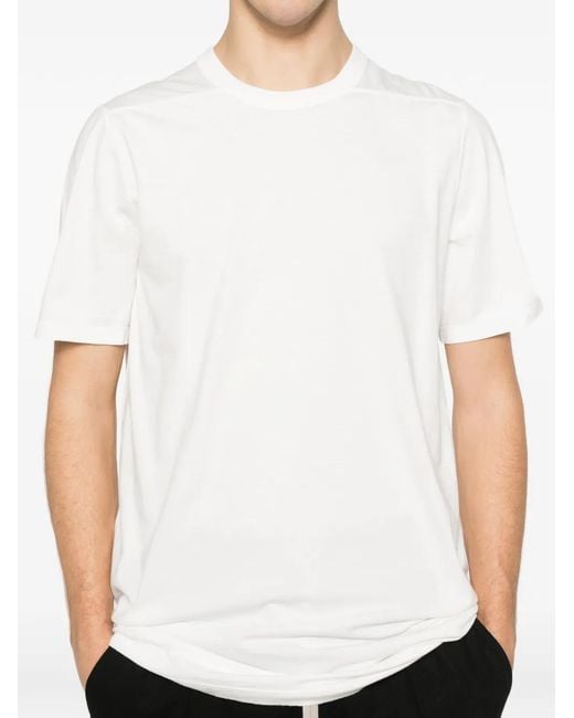 Rick Owens White Cotton Level Tshirt for men
