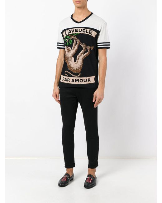 vest Læs Smigre Gucci Monkey Print T-shirt in Black for Men | Lyst